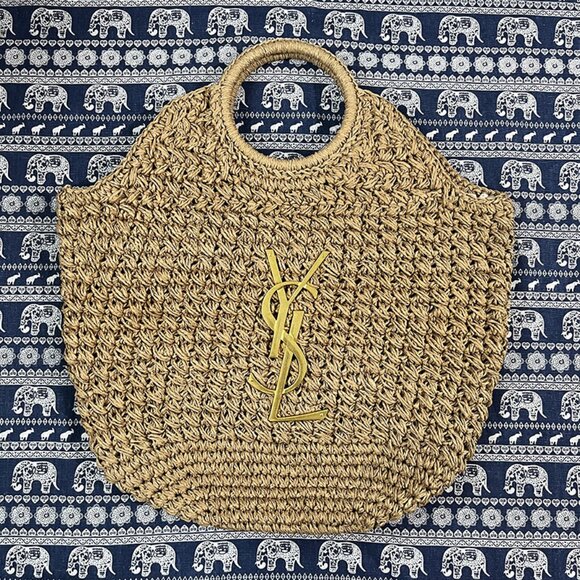 Yves Saint Laurent Woven Handbag Tan - Picture 1 of 7